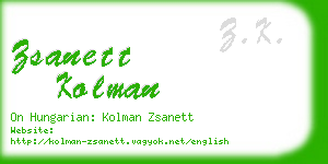 zsanett kolman business card